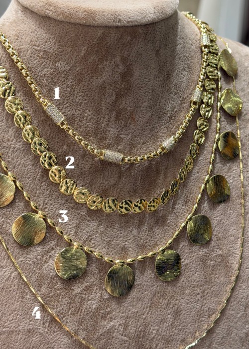 Pul detay gold kolye