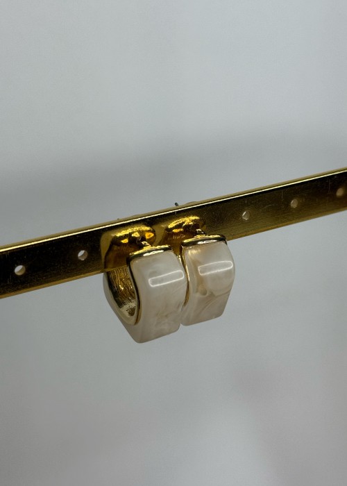 Gold Beyaz Küpe Gold Beyaz Küpe