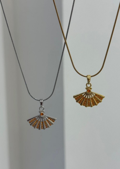 Çelik Yelpaze Kolye