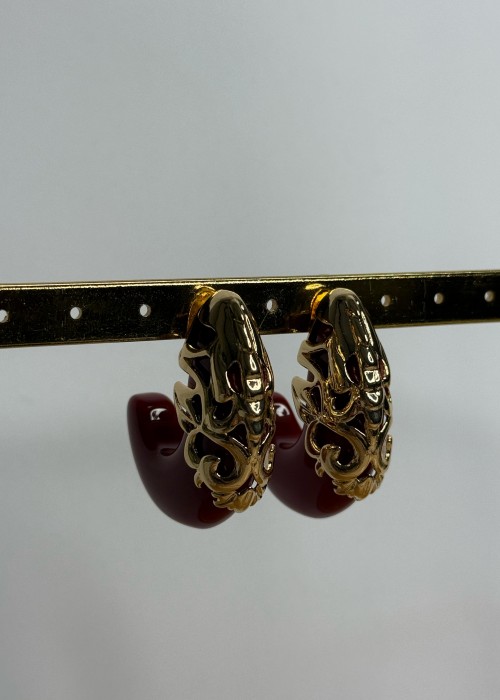 Tasarım Bordo Küpe Tasarım Bordo Küpe