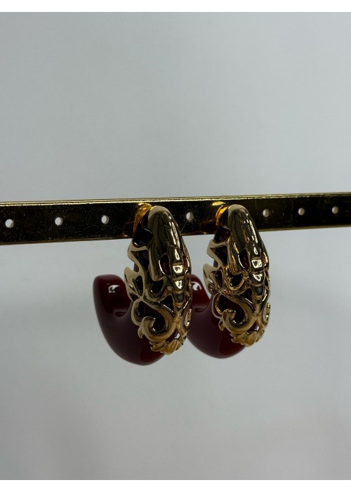 Tasarım Bordo Küpe