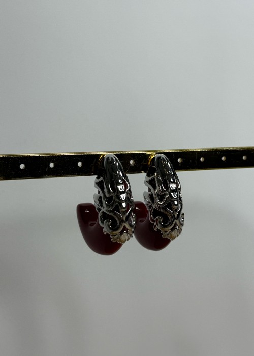 Tasarım Bordo Küpe Tasarım Bordo Küpe