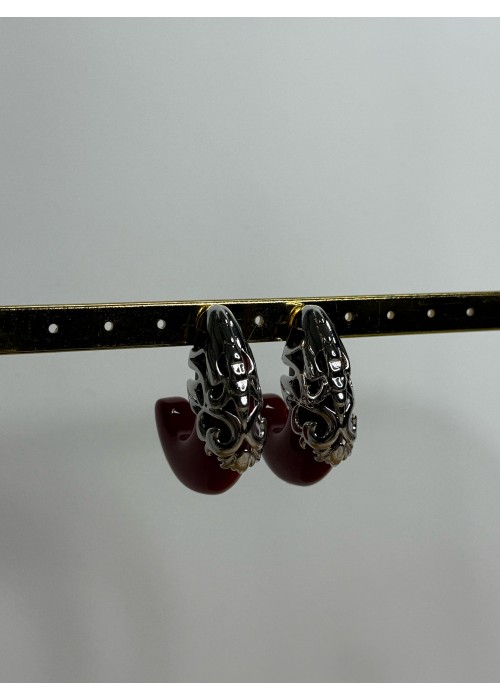 Tasarım Bordo Küpe