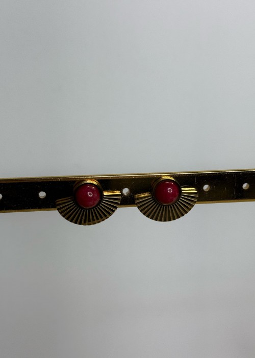 Bordo Yelpaze Küpe Bordo Yelpaze Küpe