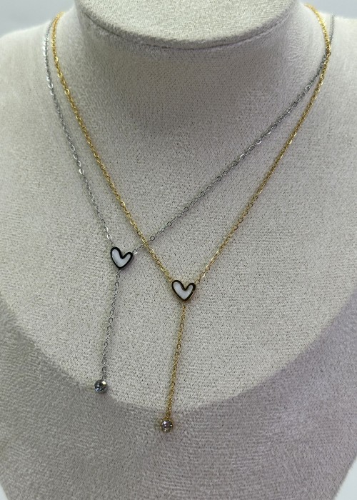 ÇELİK Y KALP KOLYE