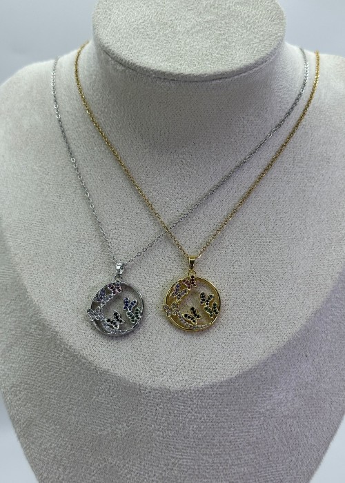 ÇELİK KELEBEK FİGURLU KOLYE