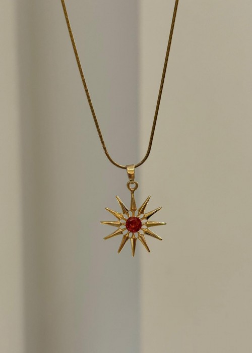 Çelik Güneş Kolye