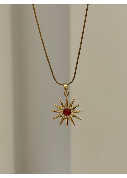 Çelik Güneş Kolye