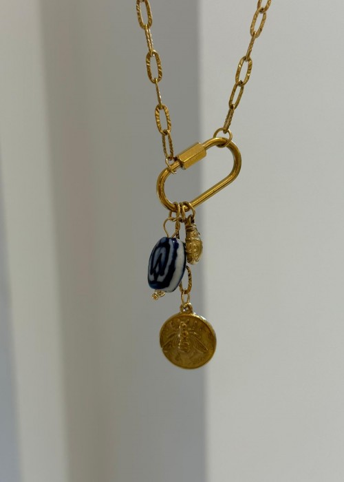 Çelik Charmlı Kolye