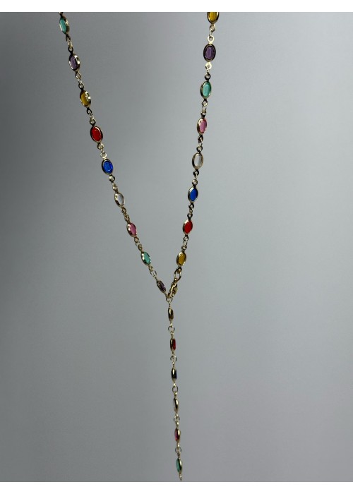 Renkli Taşlı Y Kolye