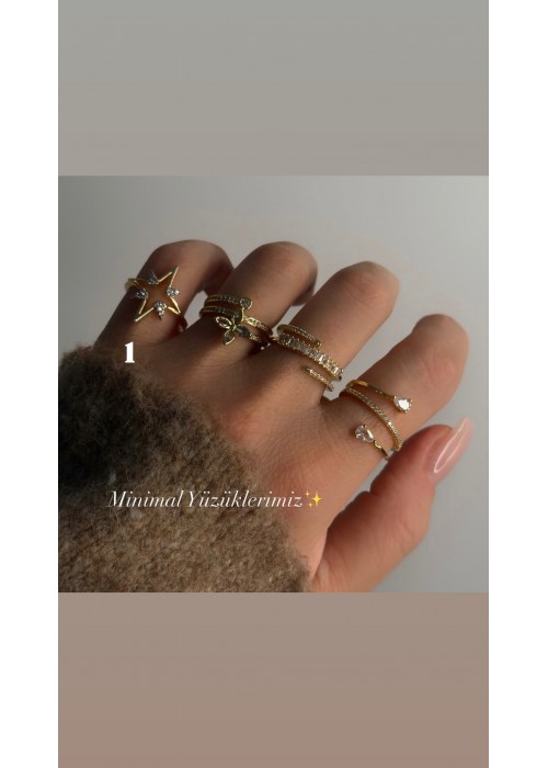 Kuzey Yıldızı çift renk yüzük