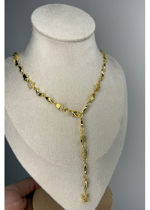 Hamsa Full Y Kolye Gold