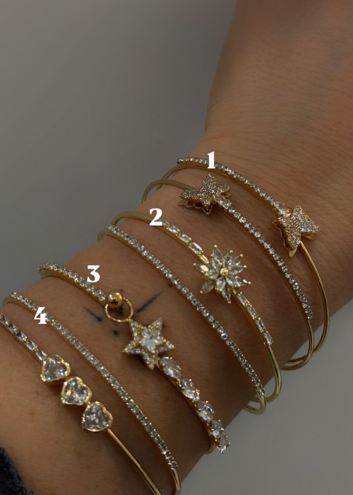 Taşlı Gold Kelepçe