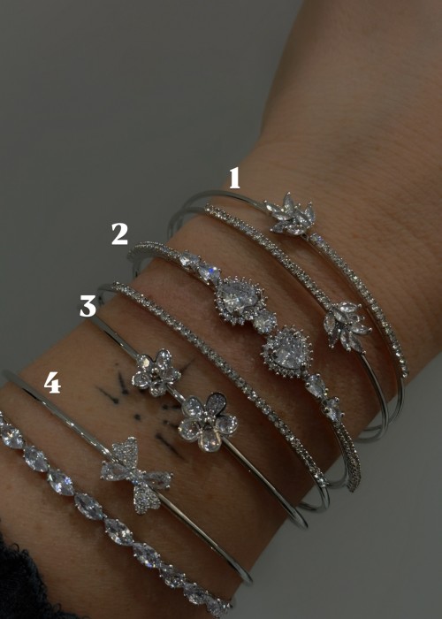 Taşlı Silver Kelepçe