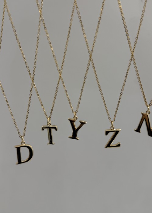 Gold Çelik Harf Kolye