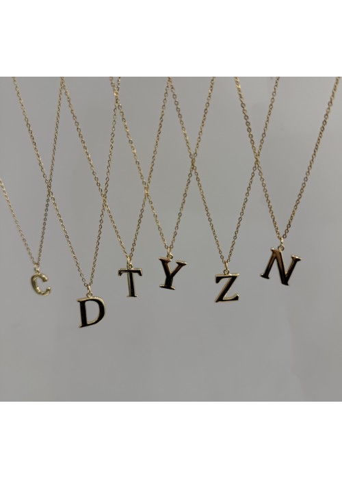 Gold Çelik Harf Kolye