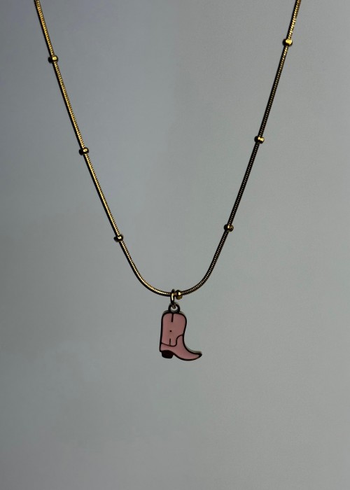 Çelik Pembe Çizme Kolye Çelik Pembe Çizme Kolye