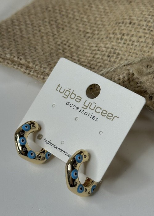 Gold Nazar Küpe Gold Nazar Küpe