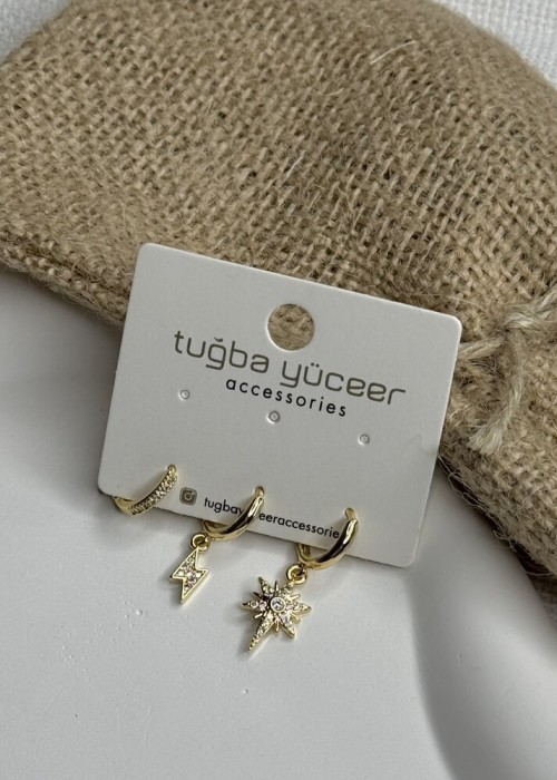 Gold 3’Lü Küpe Gold 3’Lü Küpe