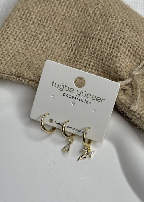 Gold 3’Lü Küpe Gold 3’Lü Küpe