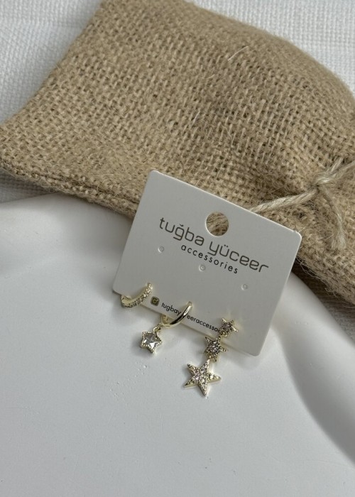 3’Lü Gold Küpe 3’Lü Gold Küpe