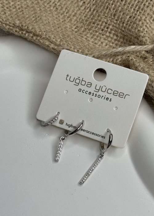 Silver 3’Lü Küpe Silver 3’Lü Küpe