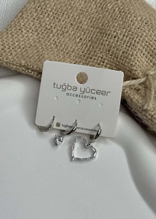 Silver 3’Lü Küpe Silver 3’Lü Küpe