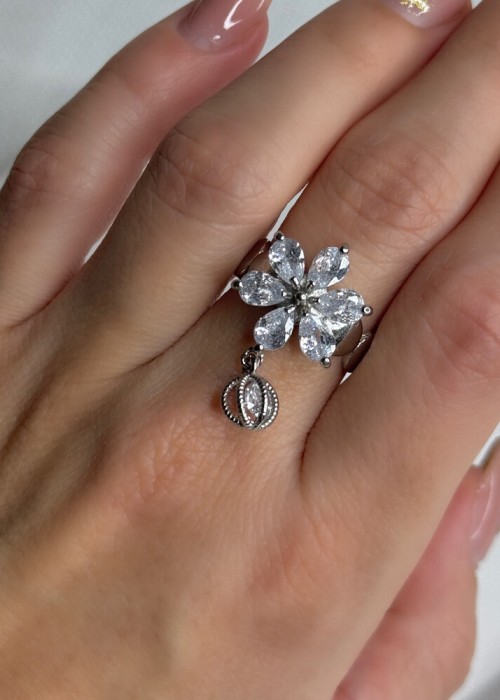 Silver Çiçek Yüzük