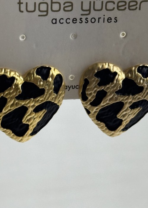 Kalp Leopar Küpe Kalp Leopar Küpe