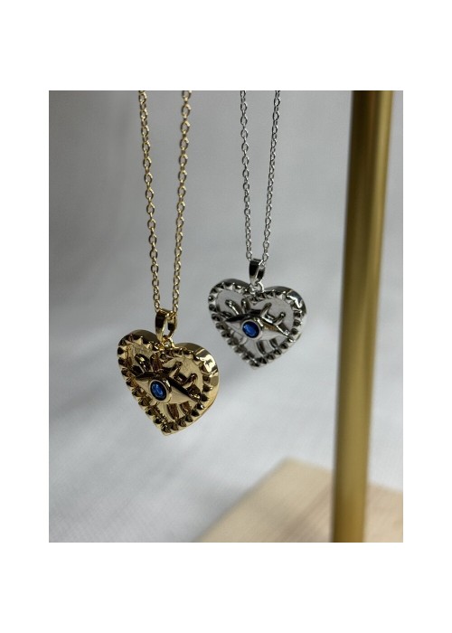 Kalp Göz Kolye Çelik