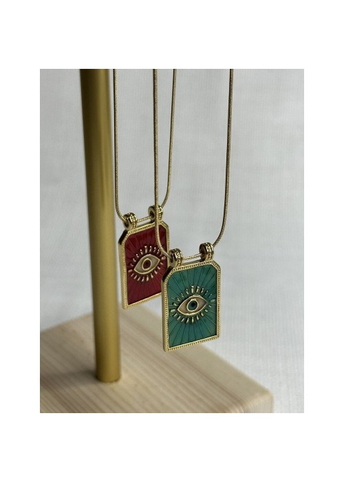 Çelik Büyük Plaka Kolye