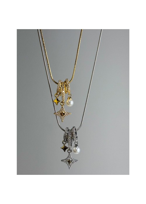 Çelik Charmlı Kolye