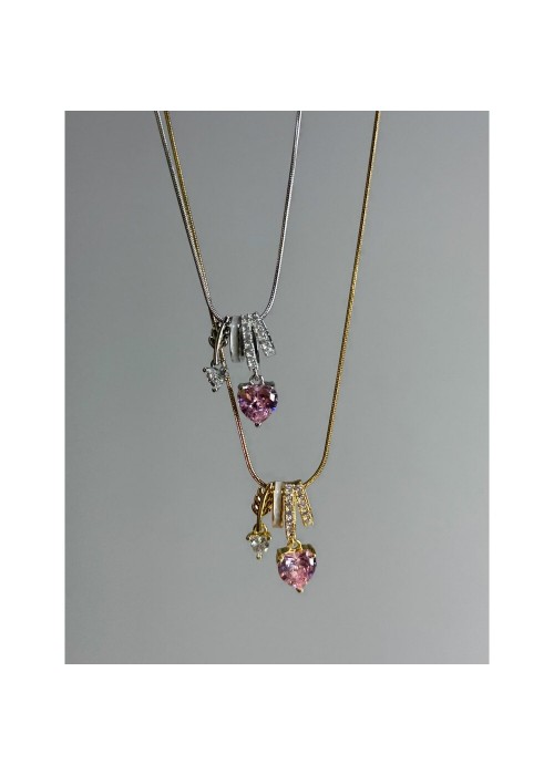 Çelik Charmlı Kolye