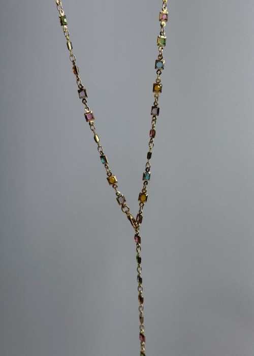 Renkli Taşlı Y Kolye