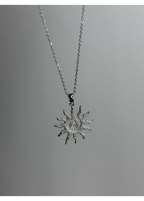 Çelik Silver Güneş Kolye