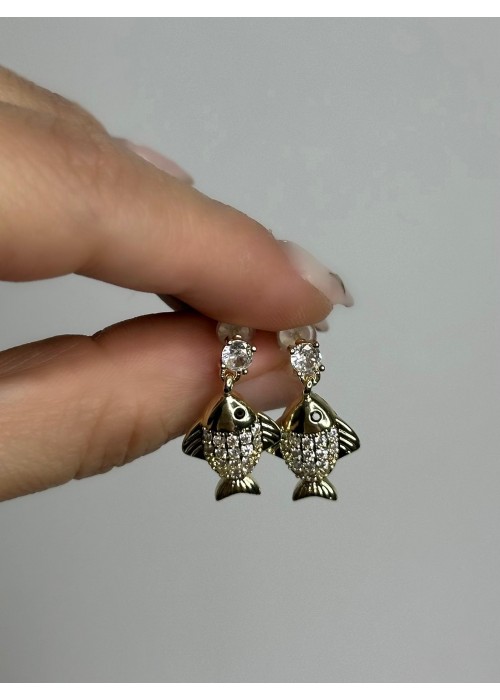 VIP Taşlı Balık Küpe