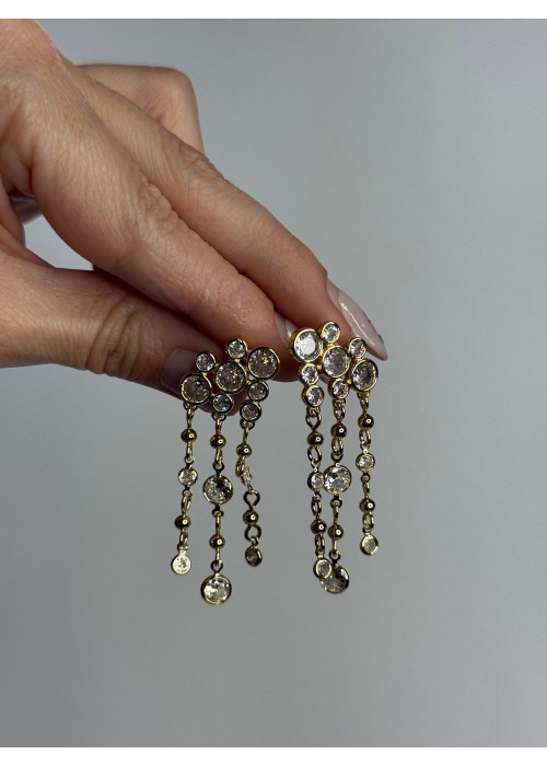 VIP Gold Taşlı Küpe